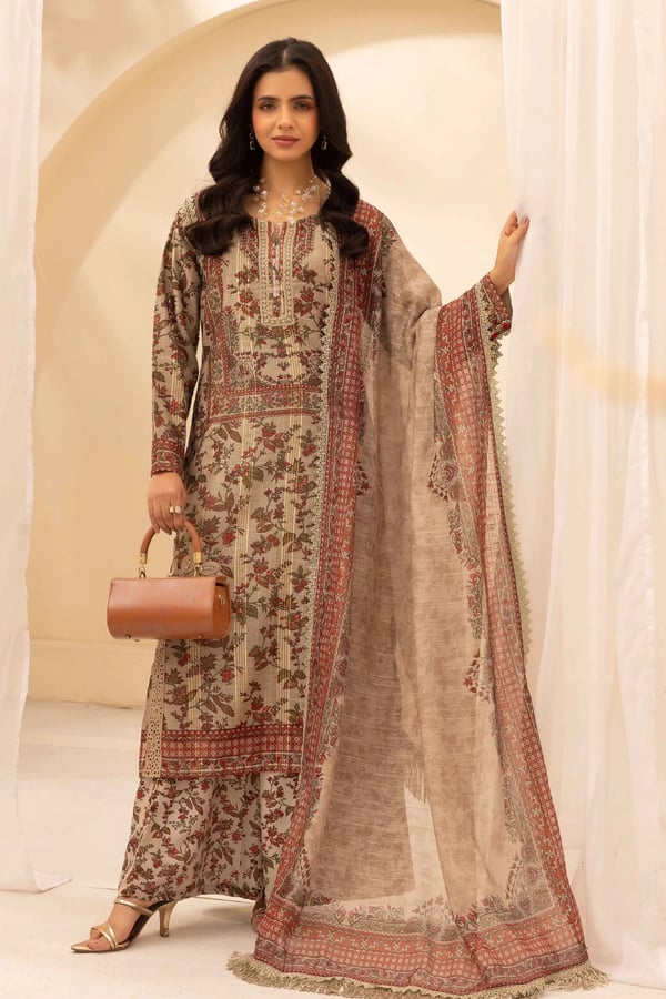 Mariyum 3 piece embroidered premium collection - Mint, X - Large