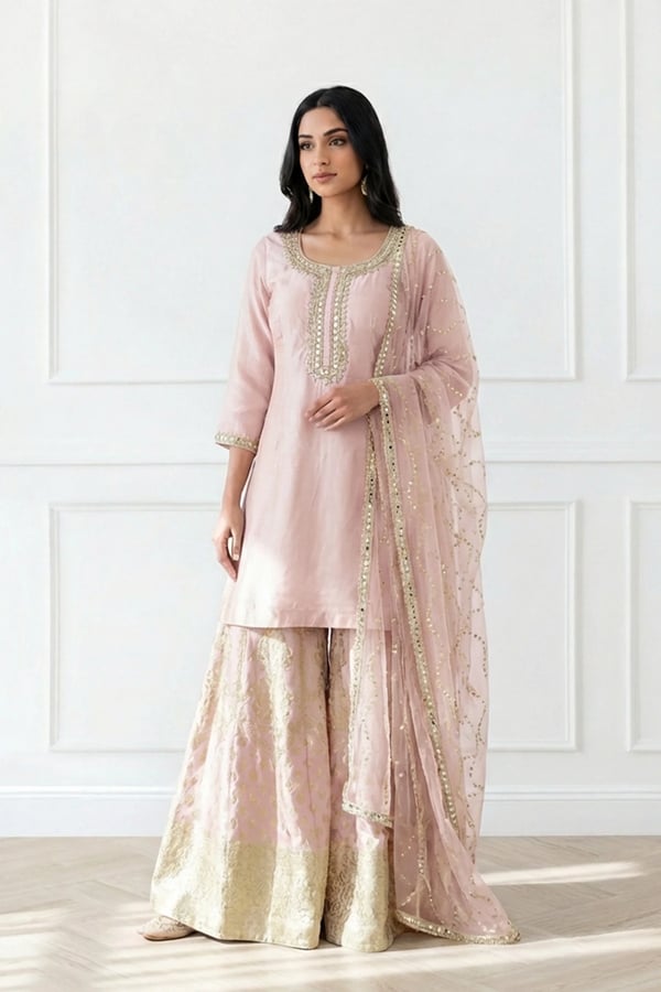 Rani Premium collection 3 piece plazo suit - Pink, 38