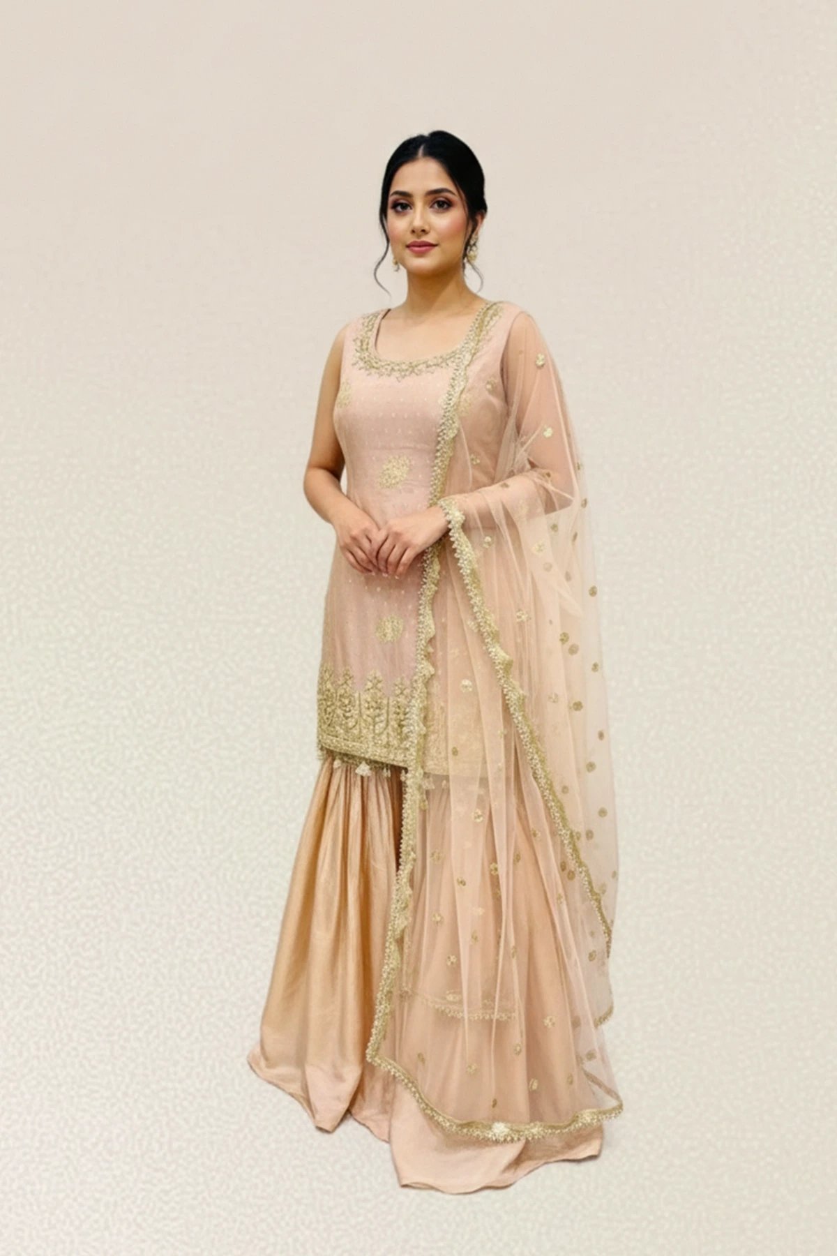 Shiffonz 3 piece luxe embroidered gharara suit - Image 3