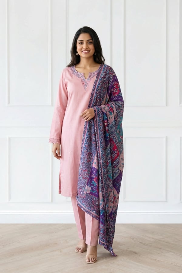 Rana luxury 3 piece premium collection - Pink, X - Large