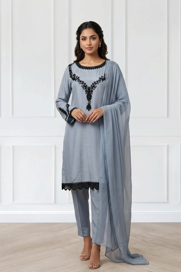 Rana 3 piece luxury premium collection - Grey, X - Large