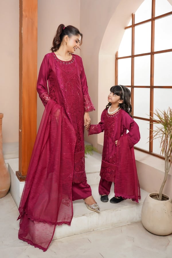 Kiara premium collection 3 piece embroidered kids suit