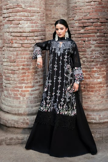 Bazaar kahani Eid collection 3 piece embroidered suit - Black, Medium