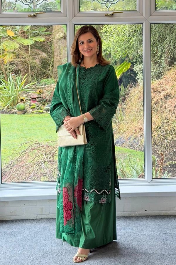 Ivana luxury collection 3 piece Eid embroidered suit - Green, X - Large