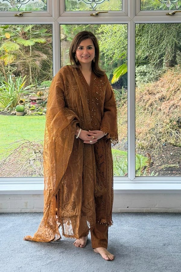 Ivana Eid luxury collection 3 piece embriodered suit - MUSTAR, X - Large