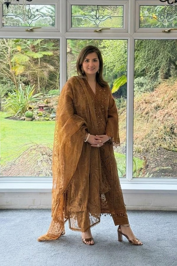 Ivana Eid luxury collection 3 piece embriodered suit - MUSTAR, X - Large