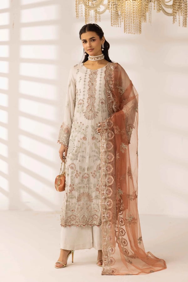 Lavish Eid edit 3 piece mother and daughter collection - LGREY, X - Large