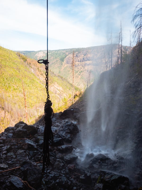 Rope swing at Christie Falls.