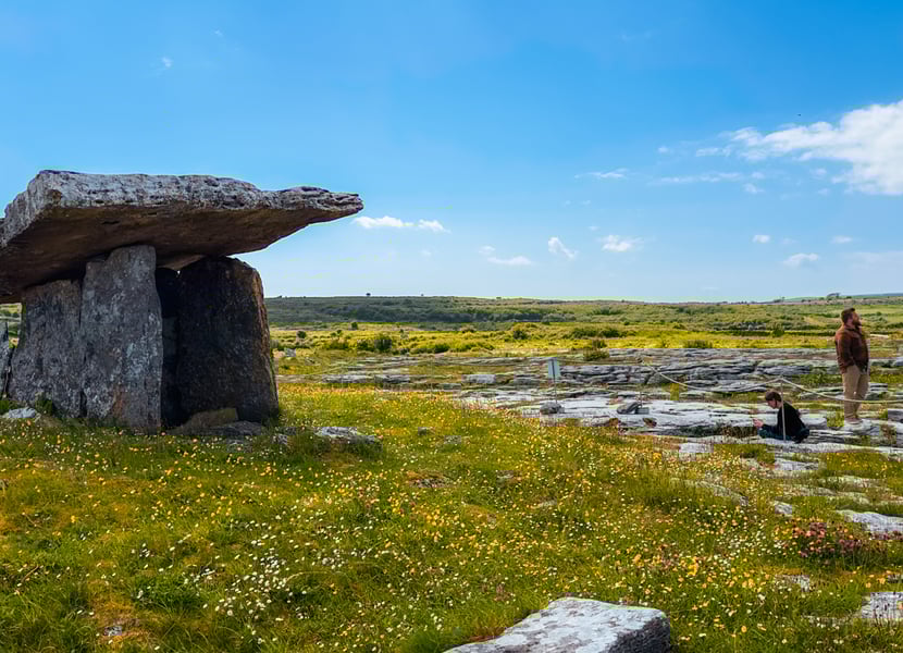 View of Poulnabrone Dolmen with the roped off area.
