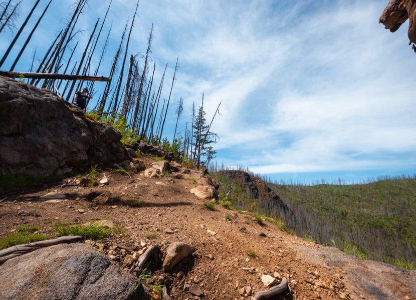 The top of the cliff overlooking Terrace Mountain on the Christie Falls trail.