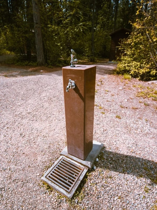 Water tap at Texas Creek Campground near Christina Lake