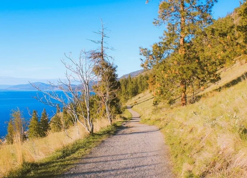 Paul's Tomb trail along Okanagan Lake.