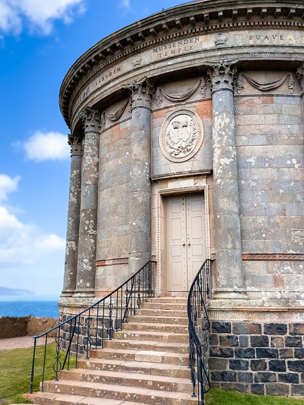 The front of the Mussenden Temple in Northern Ireland
