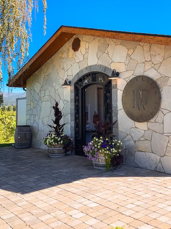 A stone covered winery.