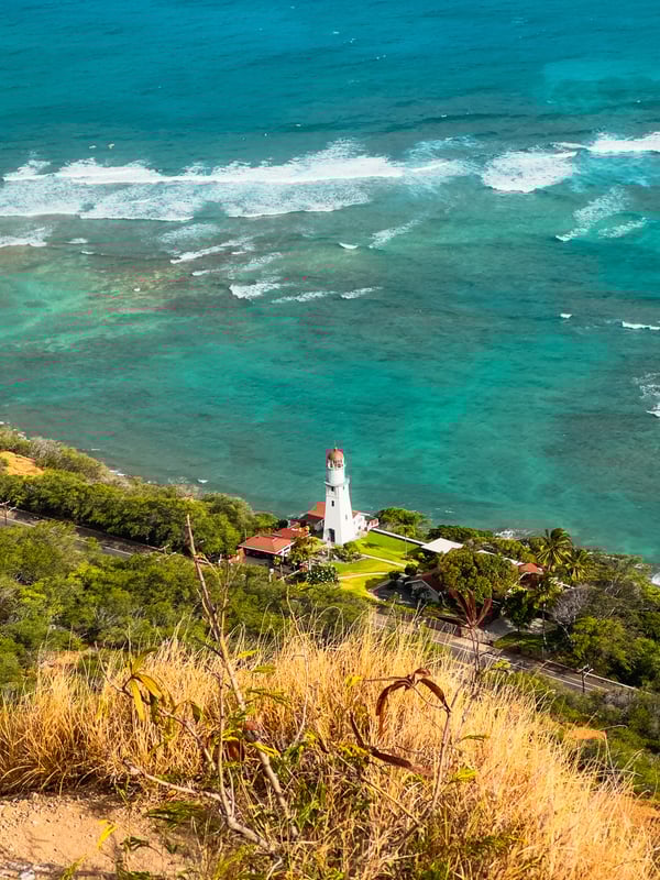 View of Diamond Head Lighthouse from above.