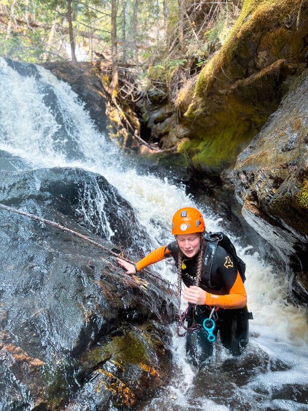Women canyoning on an adventure tour in Kelowna
