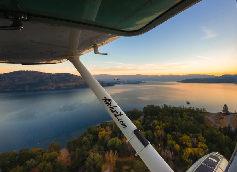 Aerial photo of Bear Creek at sunset