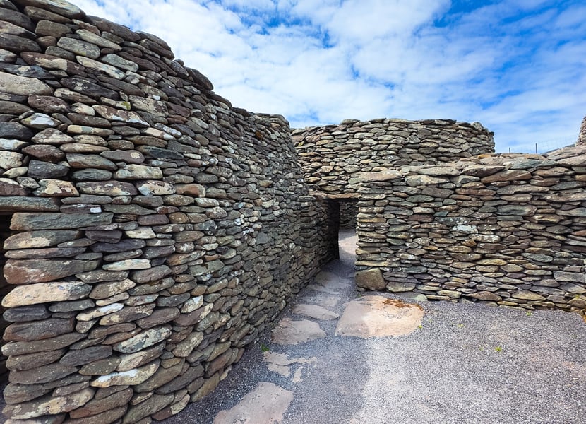 Fahan beehive huts in Ireland.