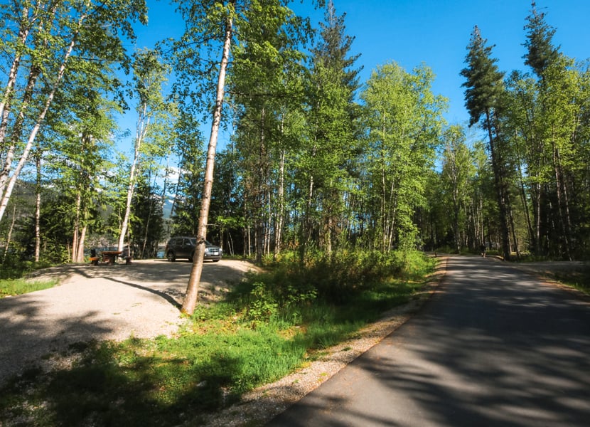 View of campsite at Blanket Creek from the paved road.