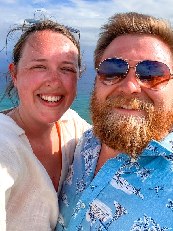 Selfie of a man and woman.