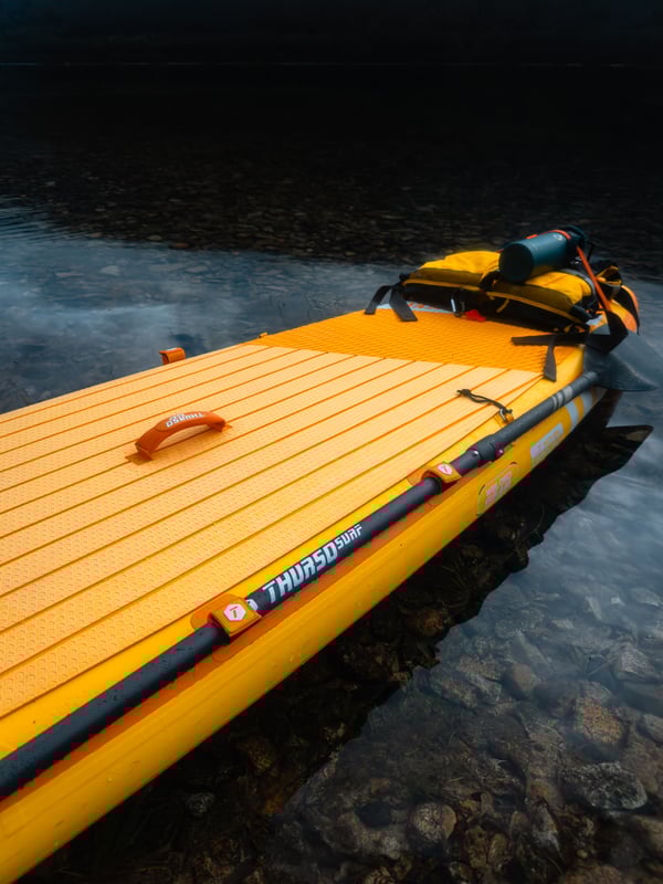 Thurso Surf Waterwalker paddleboard on a dark lake