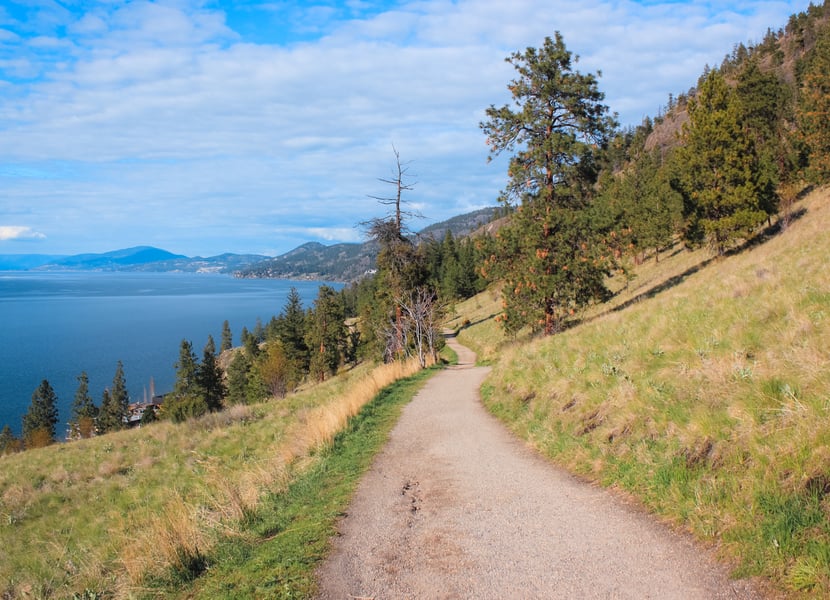 The dirt path that leads to Paul's Tomb on Knox Mountain.