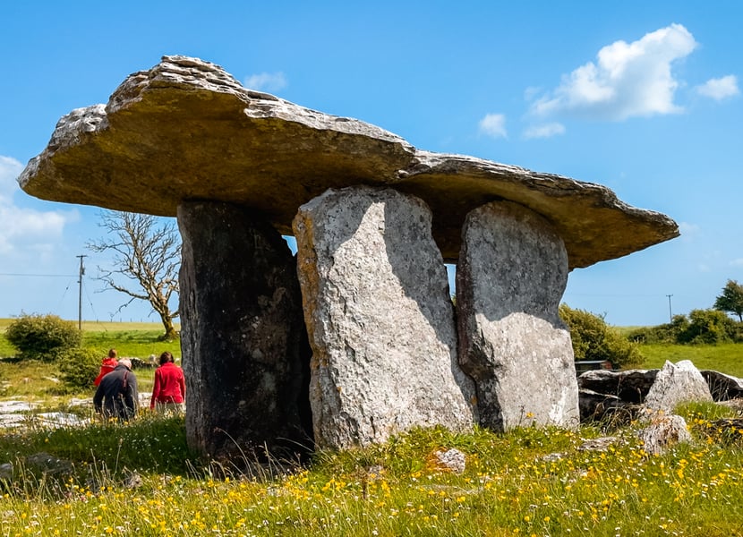 Close up of the Poulnabrone Dolmen.