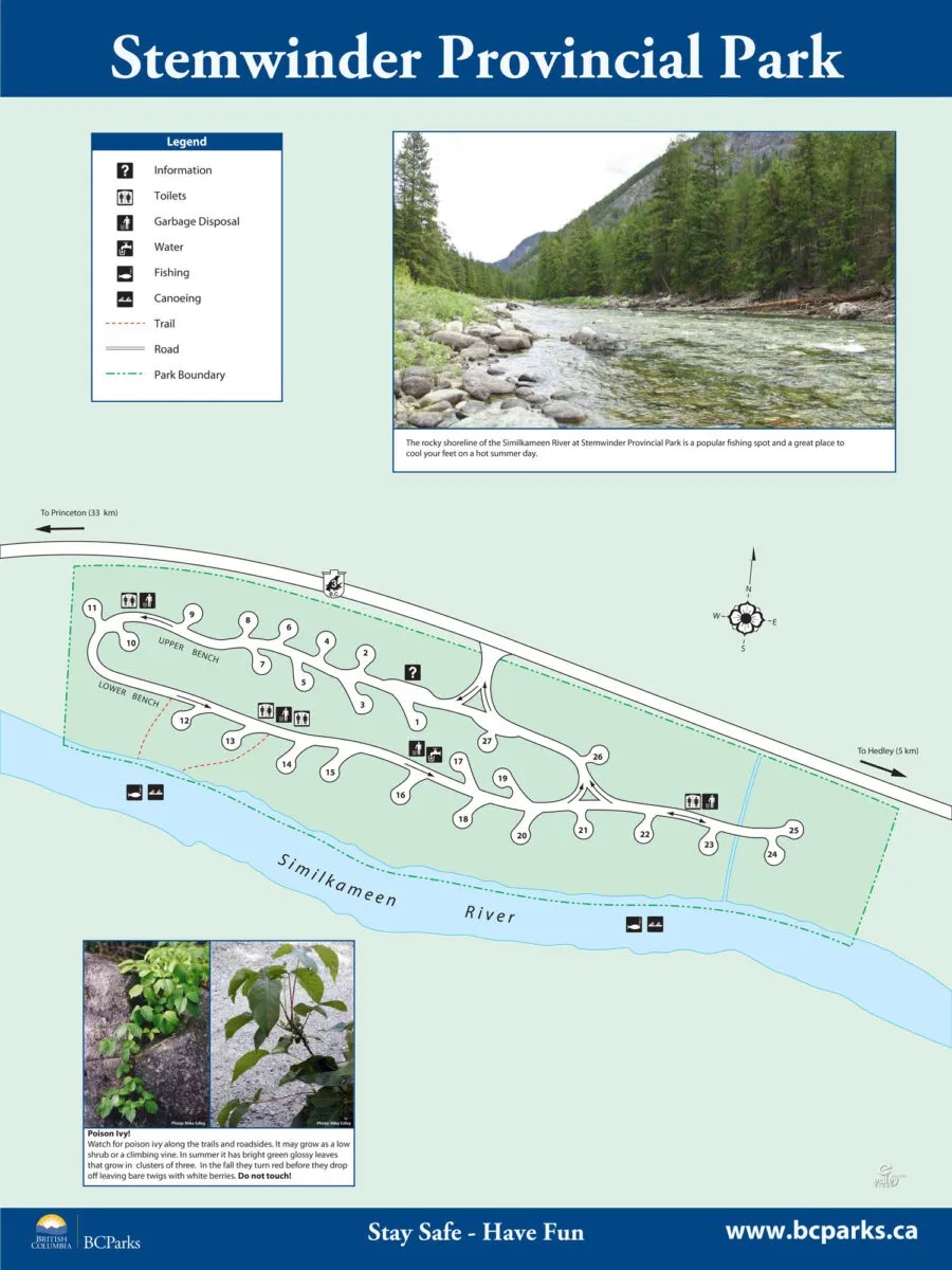 Map of Stemwinder Provincial Park