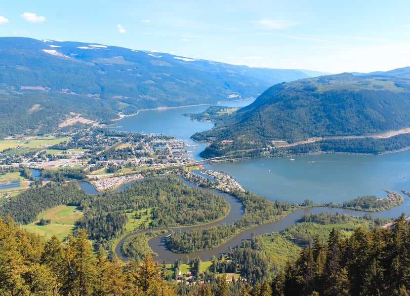 View of Sicamous from Sicamous Lookout, far above the city.