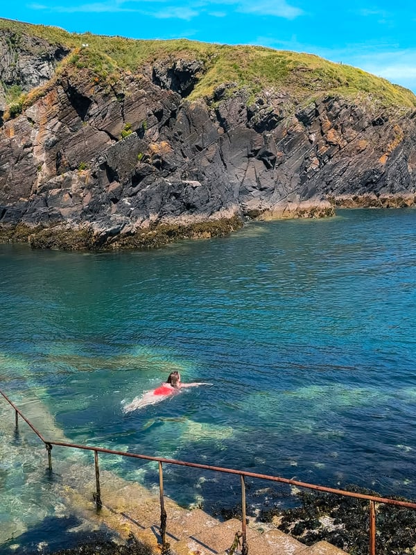 Woman swimming in the Irish sea