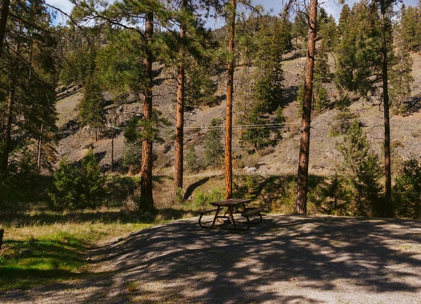 Campsite next to a highway