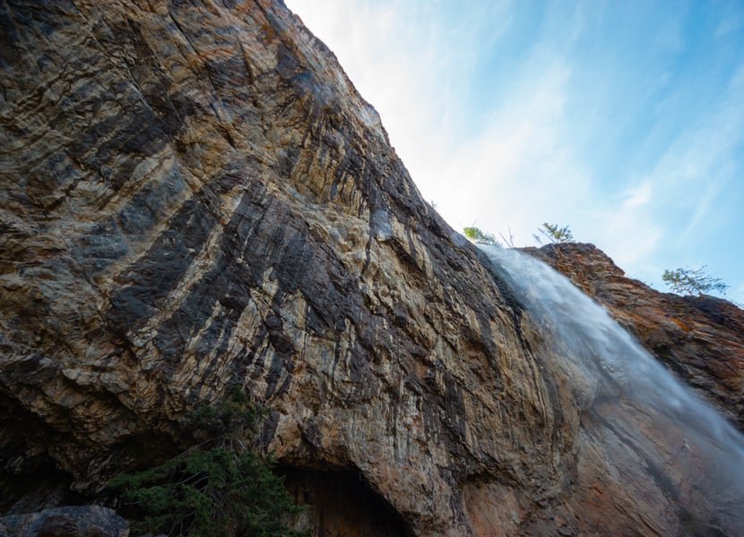 The canyon wall that Christie Falls runs over.