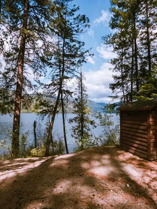 Outhouse near the beaches on Christina Lake