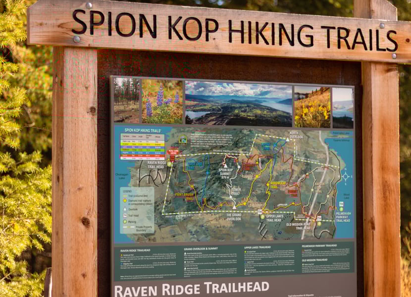 The map of the Spion Kop trails.