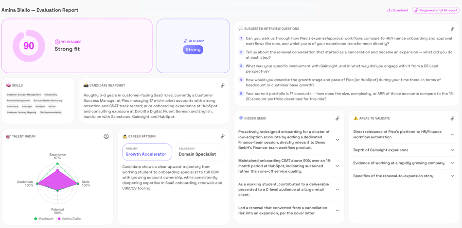 Profile Report Screenshot