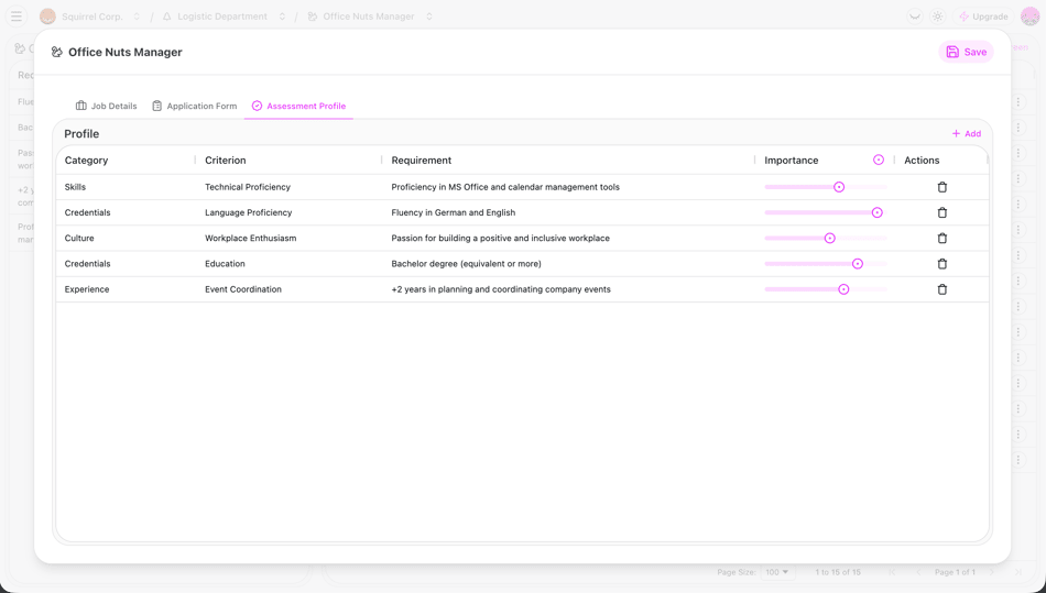 Requirements Screenshot