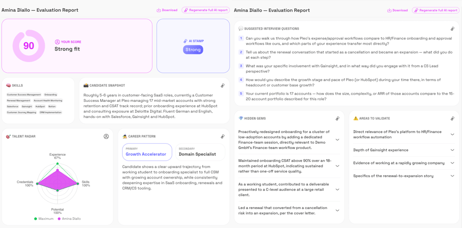 Profile Report Screenshot