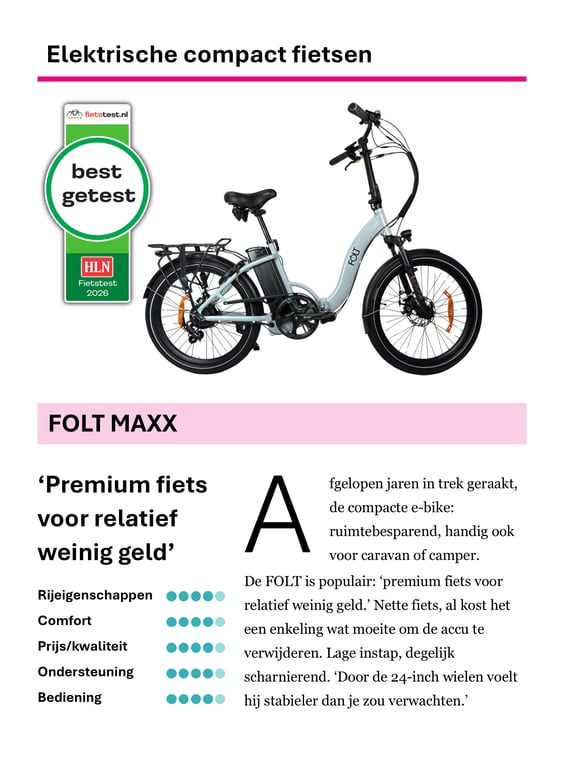 AD Fietstest 2026 artikel over de FOLT MAXX