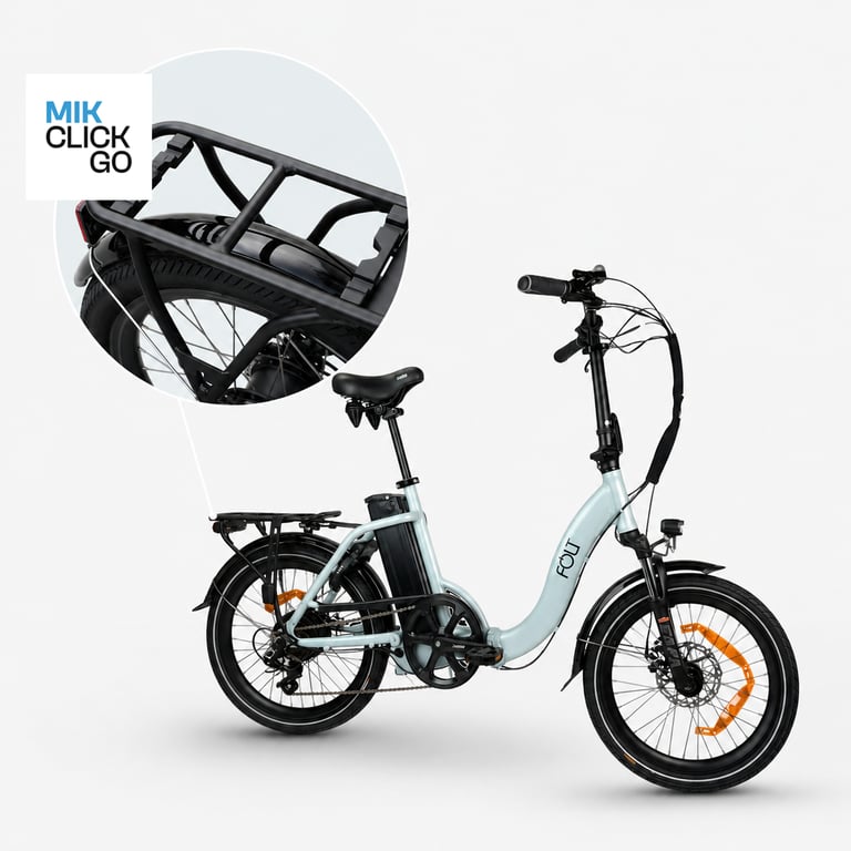 FOLT electric folding bike with integrated MIK rear rack