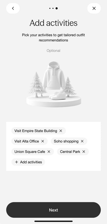 Trip planning feature screenshot 2