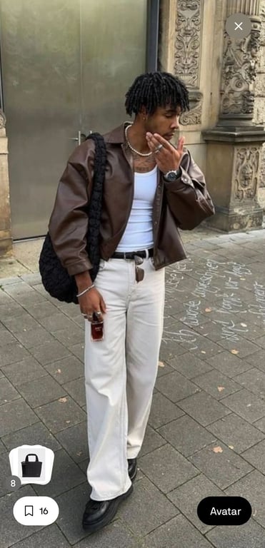 Alta avatar trying on menswear outfit