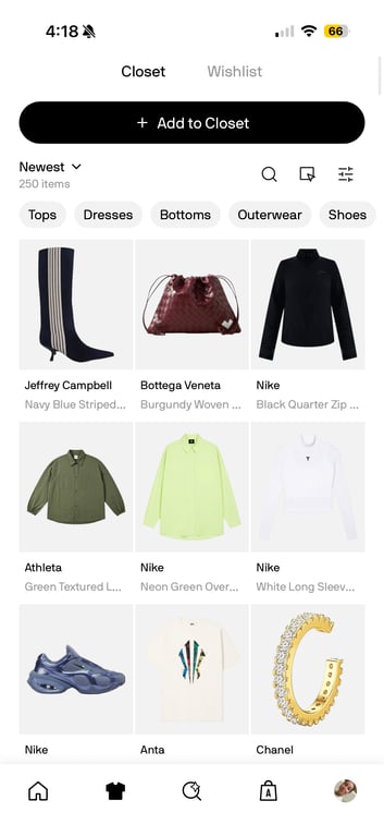 Alta closet view screenshot