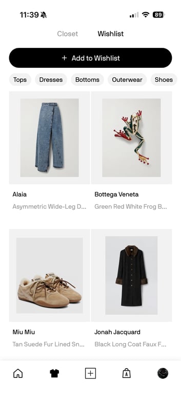 Add pieces you want to your Alta wishlist
