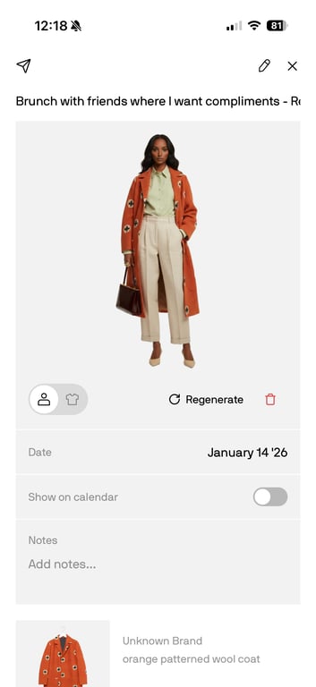 Try the outfit on your avatar