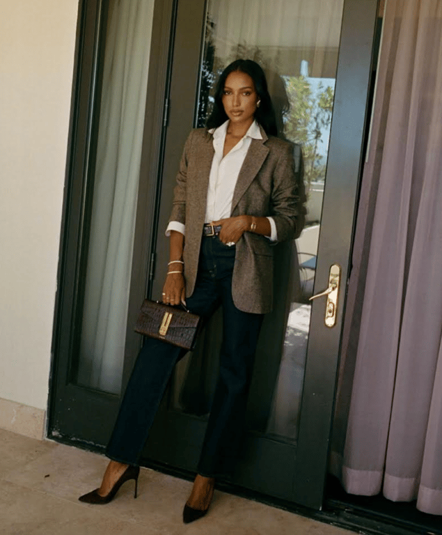 Jasmine Tookes dressed for business