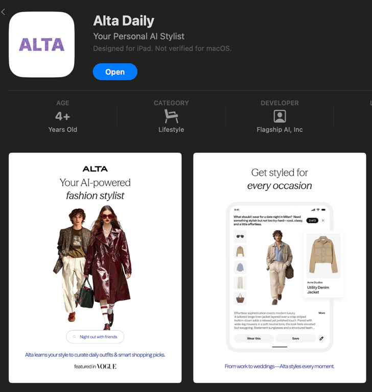 Download Alta AI Personal Stylist App on the App Store for iPhone and iPad