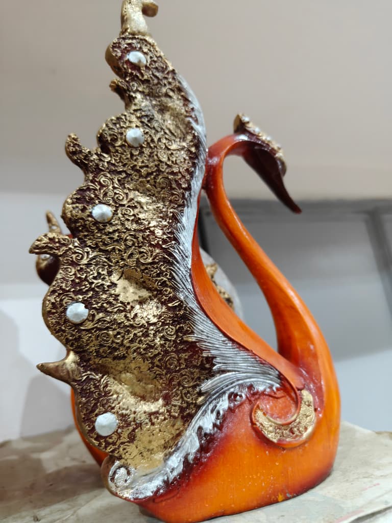 Gold Swan Statue | Decorative | Wood | Gold