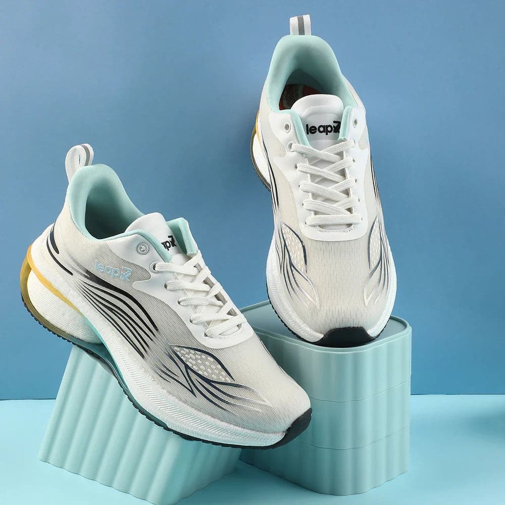 Leap7x White Sports Lacing Running Shoes For Men MOSCOW-2 By Liberty — photo 4
