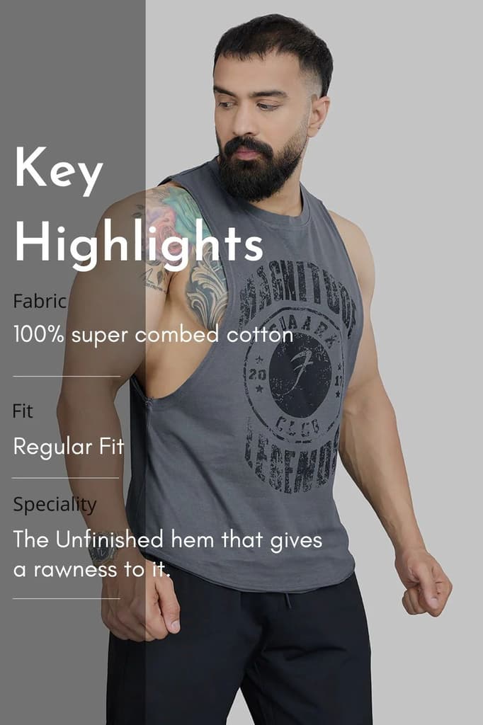 Magnitude Deep Arm Tank Grey — photo 6