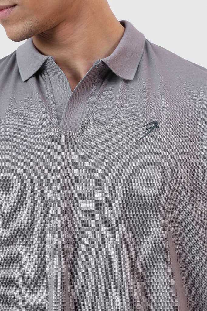 Noir Oversized Polo T-shirt Grey — photo 3